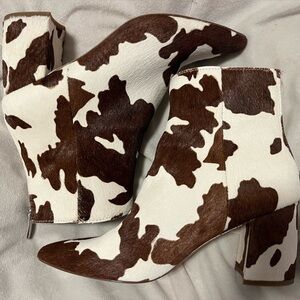 Steve Madden Cow Print Ankle Boots
